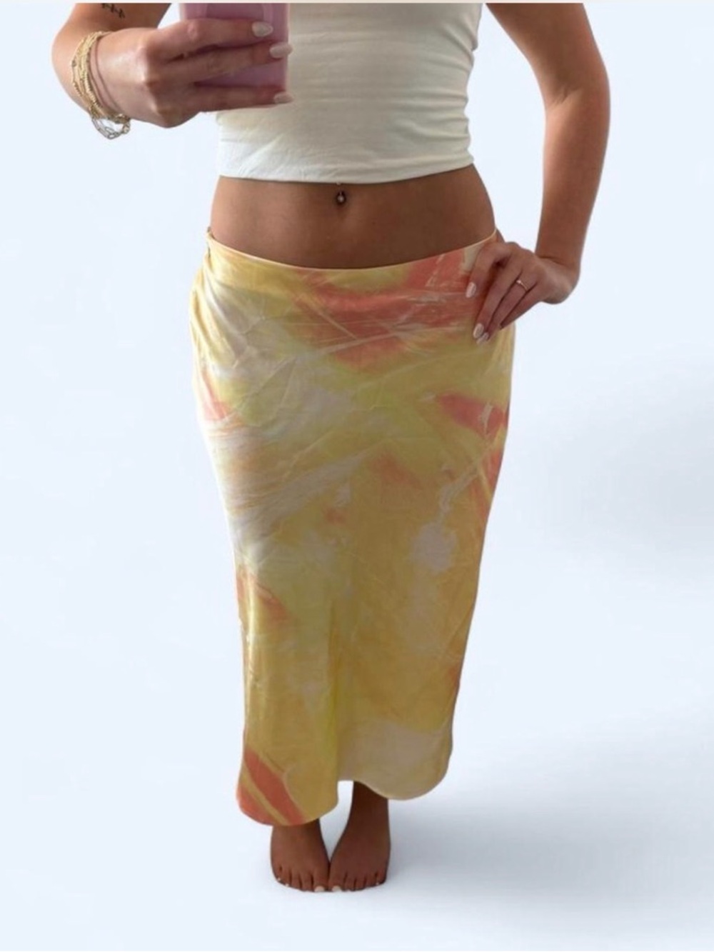 Tie-Dye Yellow & Peach Skirt